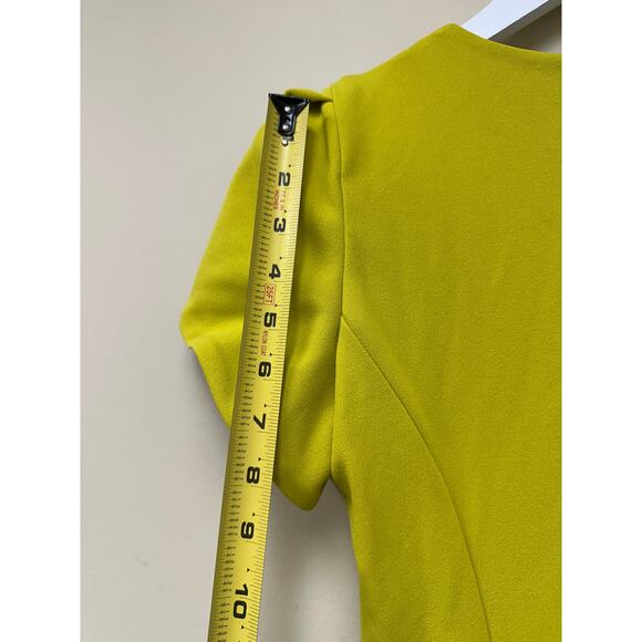 Calvin Klein Size 6 Yellow Tulip Sleeve Crepe Work Cocktail Sheath Knee Dress - Picture 9 of 16